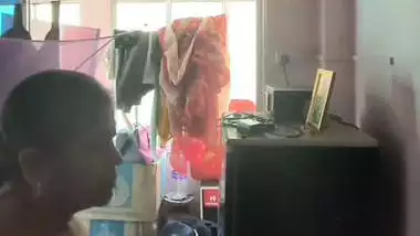 Milk tanker mom removing nighty in living room