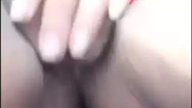 Bengali girl pumping breasts and rubbing fat pussy lips