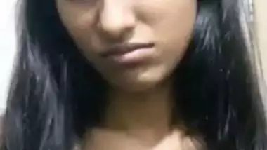 Small boobs college girl topless on a viral video call